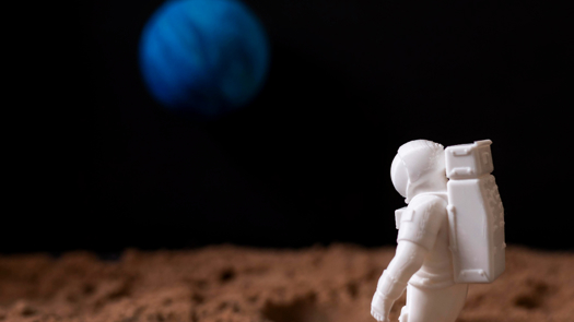 Creds: FreePik Still life space arrangement with astronaut after DFRobot used on ESA habitat