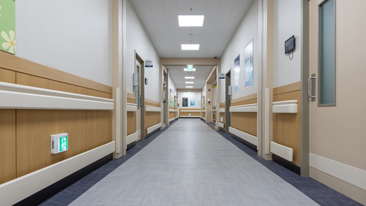  A hospital corridor