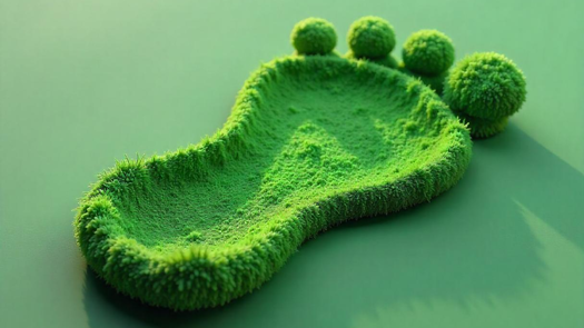 A grassy footprint to represent Toyota Material Handling Europe's commitment to carbon reduction